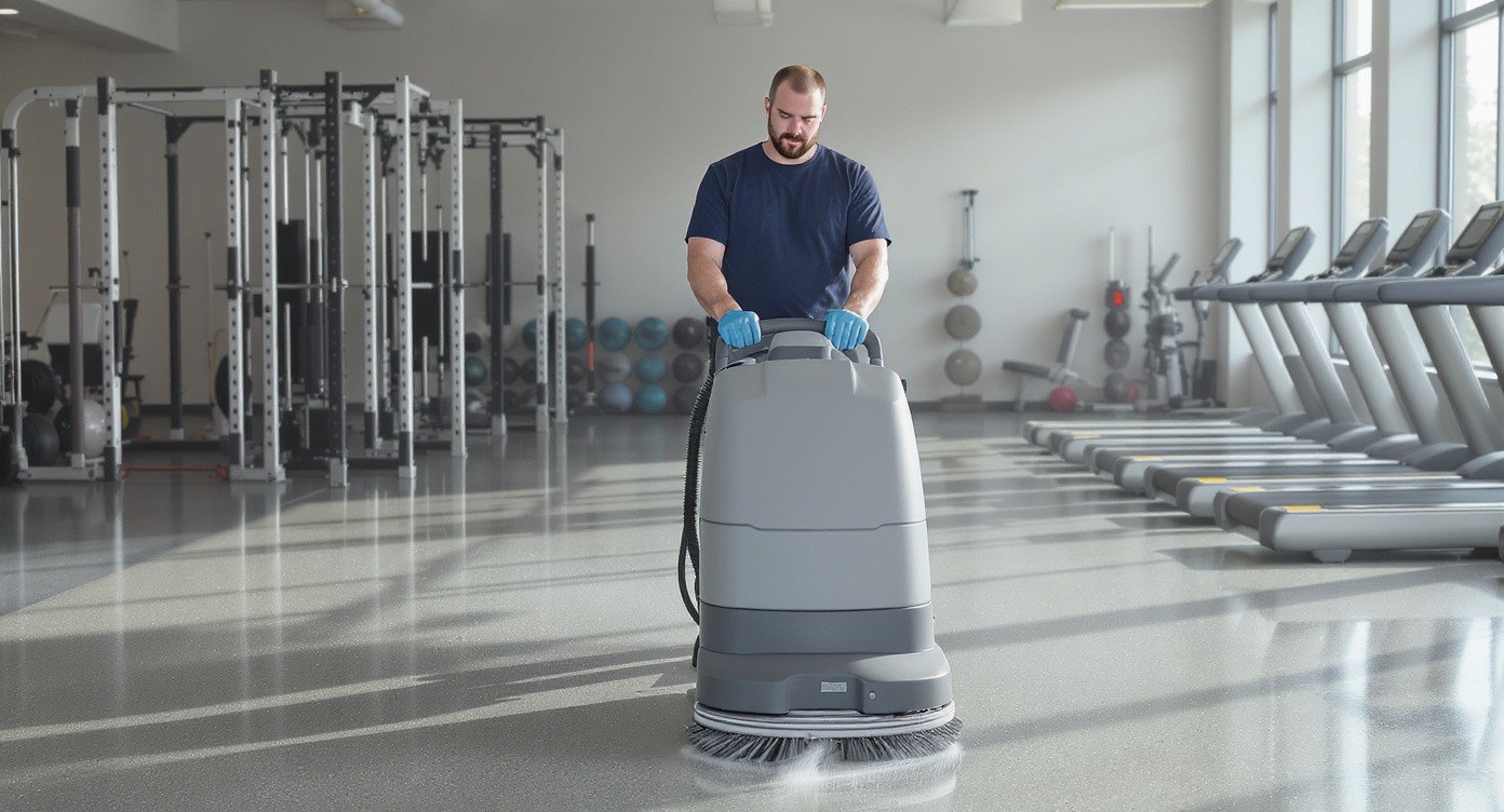 Commercial floor cleaning and waxing